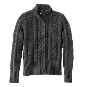 L.L.BeanWomen's Signature Cotton Fisherman Sweater Short Cardigan Small
